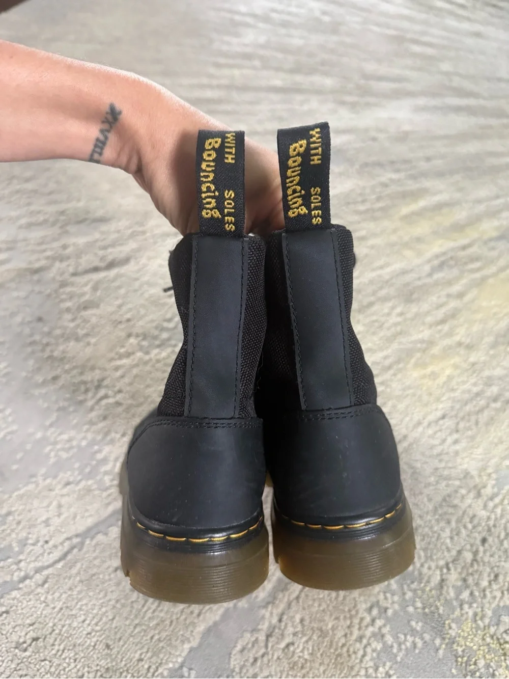 Dr. Martens Black boots lace up junior combs side zip boys youth size 3